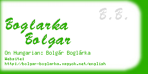 boglarka bolgar business card